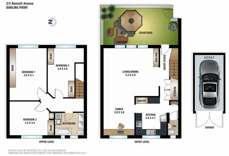 Floorplan of Homely apartment listing, 2/2-4 Bennett Avenue, Darling Point NSW 2027