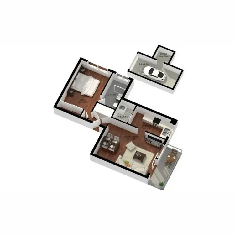 Floorplan of Homely apartment listing, 21/4-10 Darling Street, Kensington NSW 2033