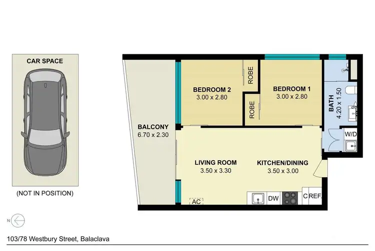 Floorplan of Homely apartment listing, 103/78 Westbury Street, Balaclava VIC 3183