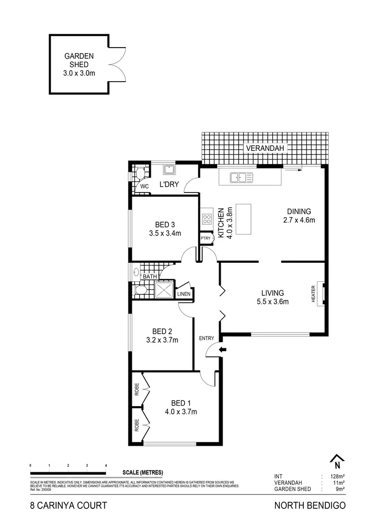 Floorplan of Homely house listing, 8 Carinya Court, North Bendigo VIC 3550