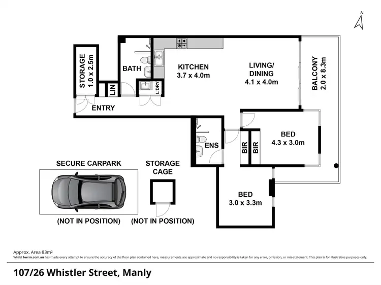 Floorplan of Homely unit listing, Level 1/107/26 Whistler Street, Manly NSW 2095