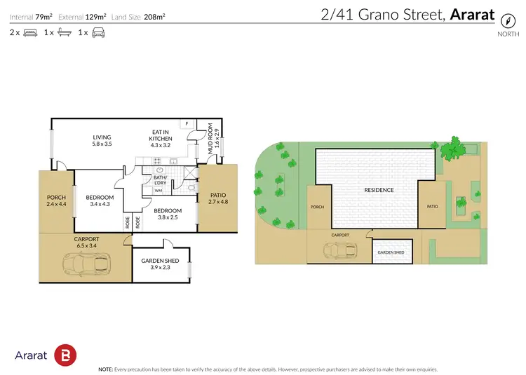Floorplan of Homely unit listing, 2/41 Grano Street, Ararat VIC 3377