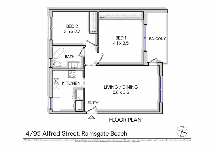 Floorplan of Homely apartment listing, 4/95 Alfred Street, Ramsgate Beach NSW 2217
