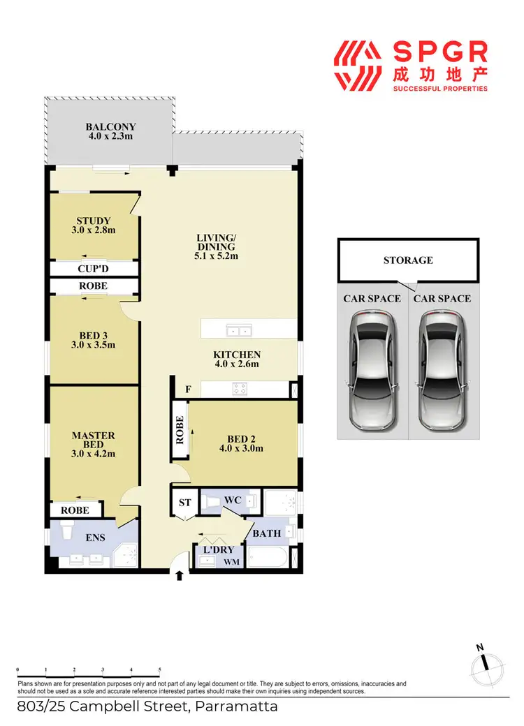 Floorplan of Homely apartment listing, 803/25 Campbell Street, Parramatta NSW 2150