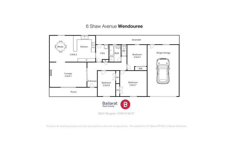 Floorplan of Homely house listing, 6 Shaw Avenue, Wendouree VIC 3355