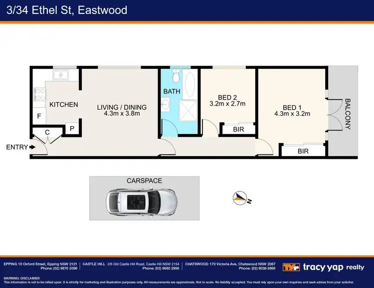 Floorplan of Homely apartment listing, 3/34 Ethel Street, Eastwood NSW 2122