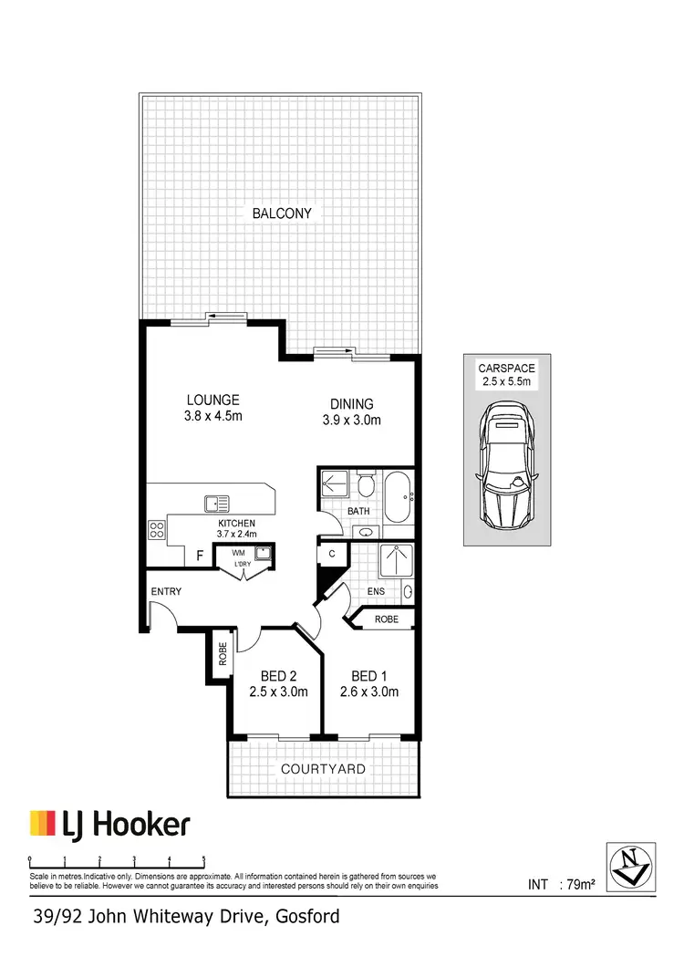 Floorplan of Homely apartment listing, 39/92 John Whiteway Drive, Gosford NSW 2250