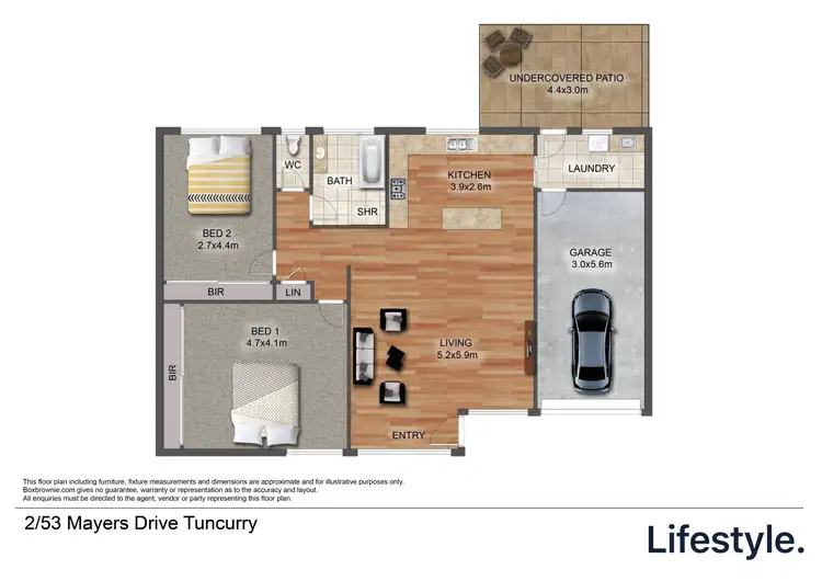 Floorplan of Homely villa listing, 2/53 Mayers Drive, Tuncurry NSW 2428