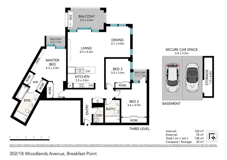 Floorplan of Homely apartment listing, 302/18 Woodlands Avenue, Breakfast Point NSW 2137
