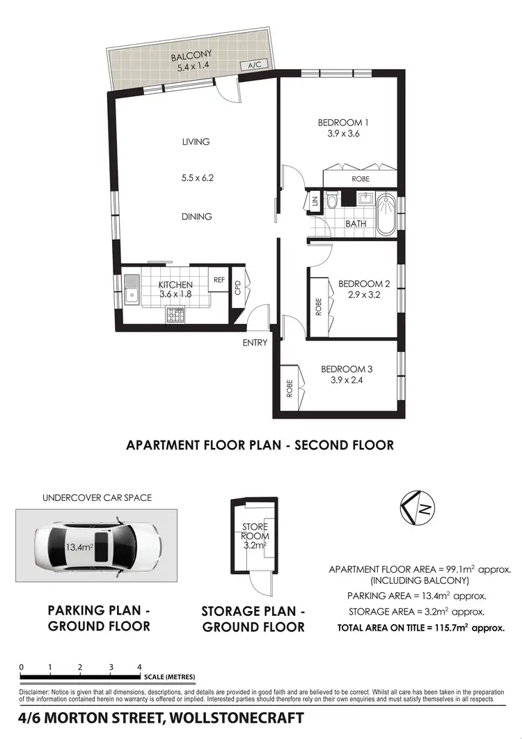 Floorplan of Homely apartment listing, 4/6 Morton Street, Wollstonecraft NSW 2065