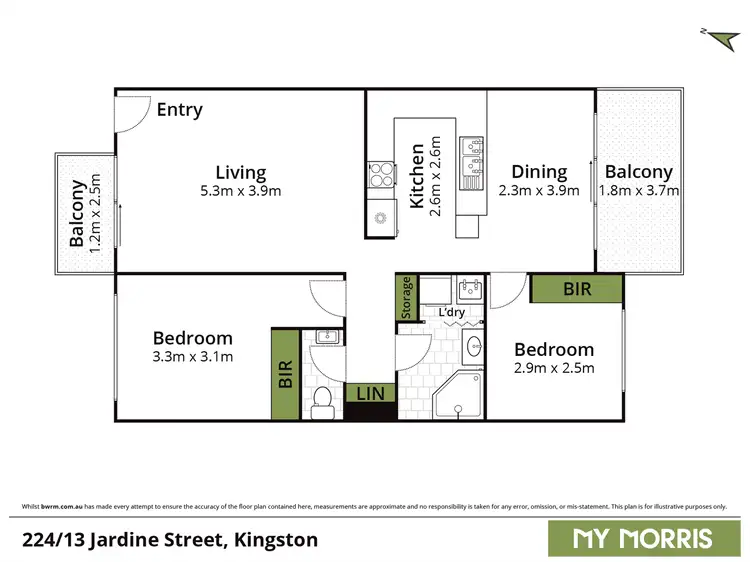 Floorplan of Homely apartment listing, 224/13-17 Jardine Street, Kingston ACT 2604