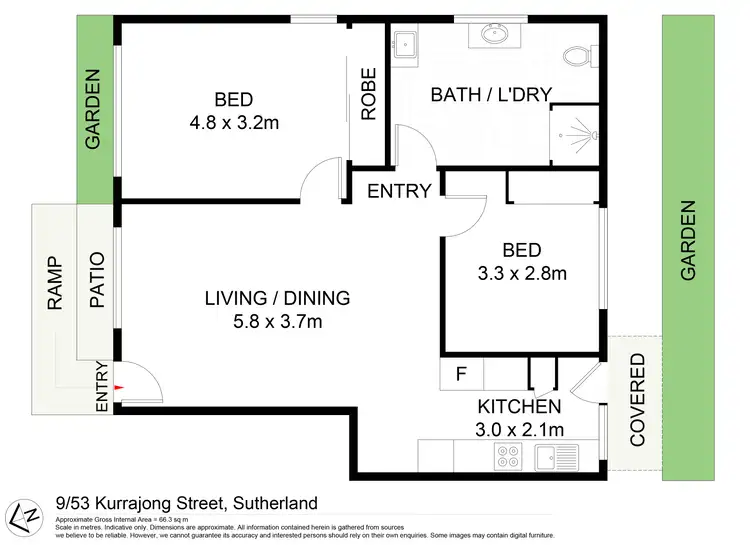 Floorplan of Homely apartment listing, 9/53 Kurrajong Street, Sutherland NSW 2232