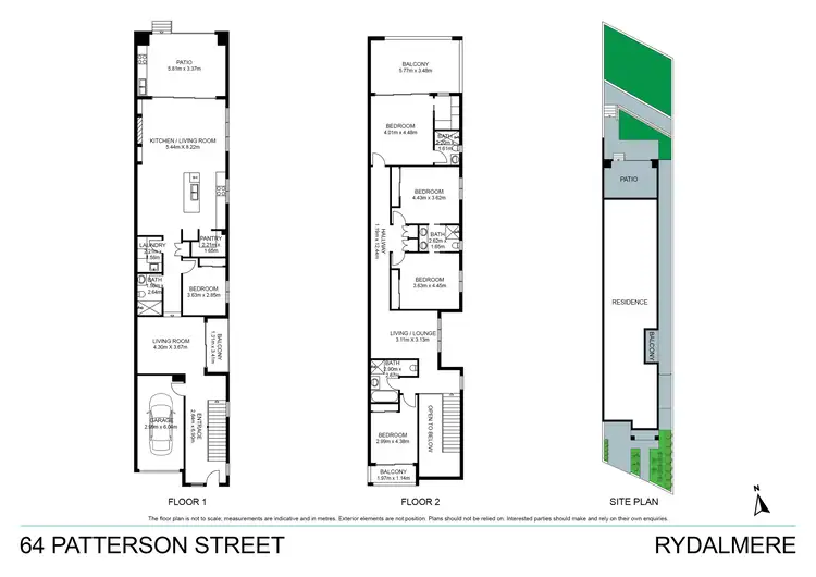 Floorplan of Homely semi-detached listing, 64 Patterson Street, Rydalmere NSW 2116