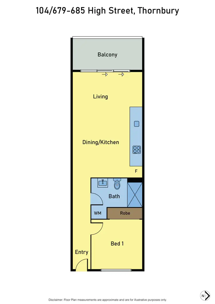 Floorplan of Homely apartment listing, 104/679-685 High Street, Thornbury VIC 3071