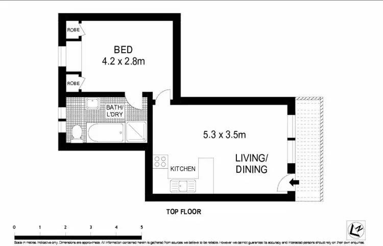 Floorplan of Homely apartment listing, 3/77 Mitchell Road, Cronulla NSW 2230