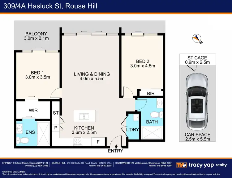 Floorplan of Homely apartment listing, 309/4A Hasluck Street, Rouse Hill NSW 2155