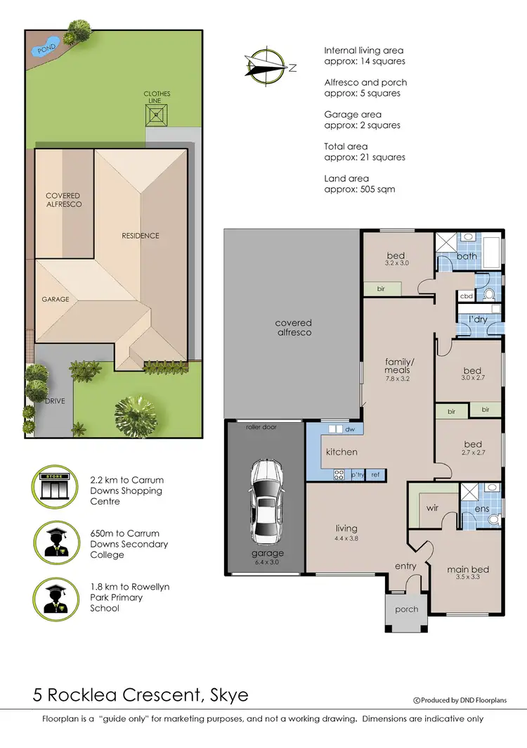 Floorplan of Homely house listing, 5 Rocklea Crescent, Skye VIC 3977