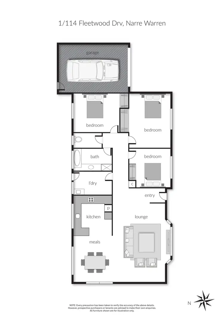 Floorplan of Homely house listing, 1/114 Fleetwood Drive, Narre Warren VIC 3805
