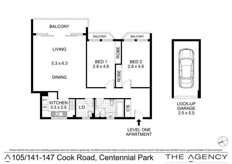 Floorplan of Homely apartment listing, 105/141-147 Cook Road, Centennial Park NSW 2021