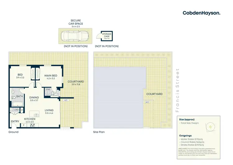 Floorplan of Homely apartment listing, G01/17 Francis Street, Naremburn NSW 2065