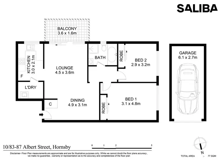 Floorplan of Homely unit listing, 10/83-87 Albert Street, Hornsby NSW 2077
