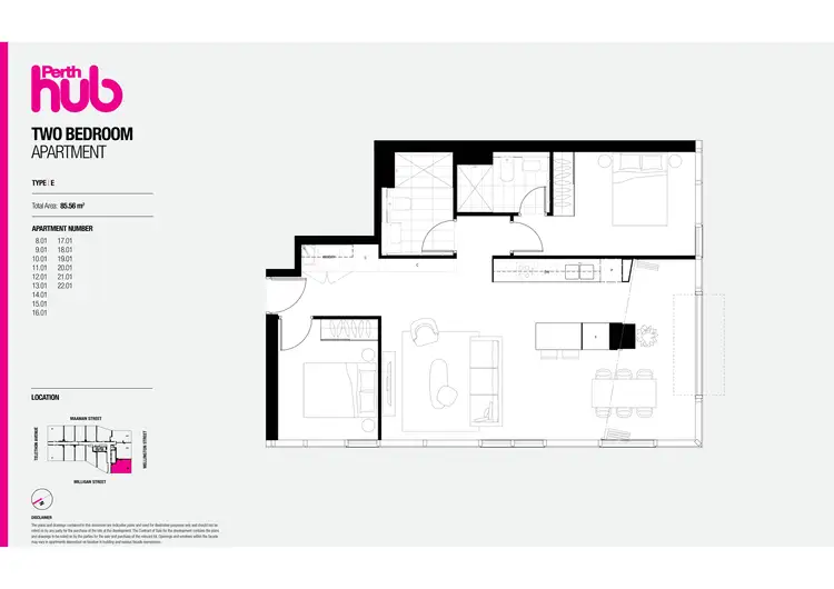 Floorplan of Homely apartment listing, 2001/80 Miligan Street, Perth WA 6000