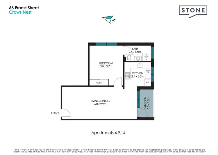 Floorplan of Homely apartment listing, 14/66 Ernest Street, Crows Nest NSW 2065