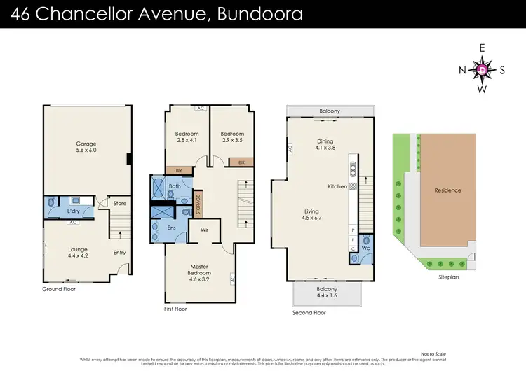 Floorplan of Homely house listing, 46 Chancellor Avenue, Bundoora VIC 3083
