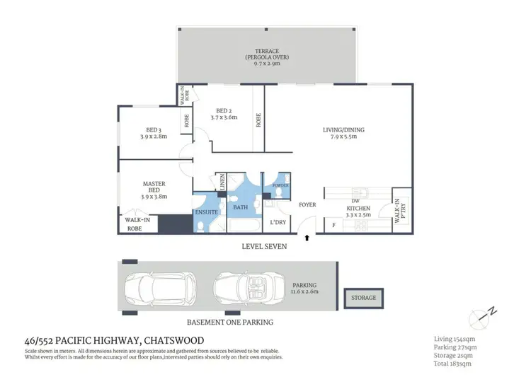 Floorplan of Homely unit listing, 46/552 Pacific Highway, Chatswood NSW 2067