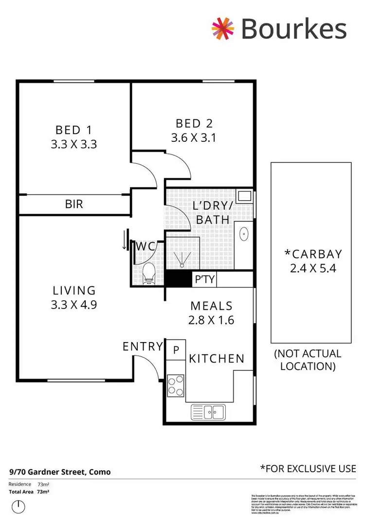 Floorplan of Homely apartment listing, 9/70 Gardner Street, Como WA 6152