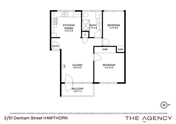 Floorplan of Homely apartment listing, 2/51 Denham Street, Hawthorn VIC 3122
