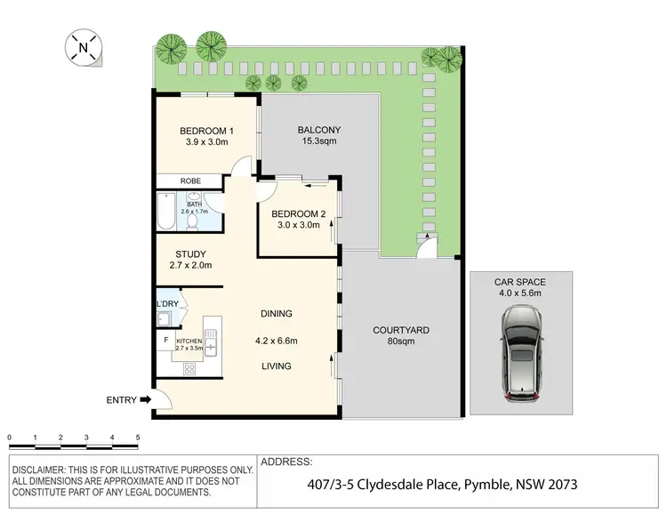 Floorplan of Homely apartment listing, 407/3-5 Clydesdale Place, Pymble NSW 2073