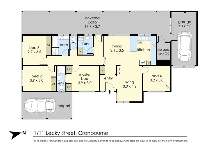 Floorplan of Homely house listing, 1/11 Lecky Street, Cranbourne VIC 3977