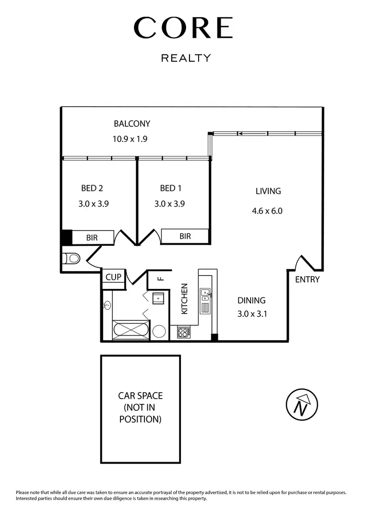 Floorplan of Homely apartment listing, 89/33 Jeffcott Street, West Melbourne VIC 3003