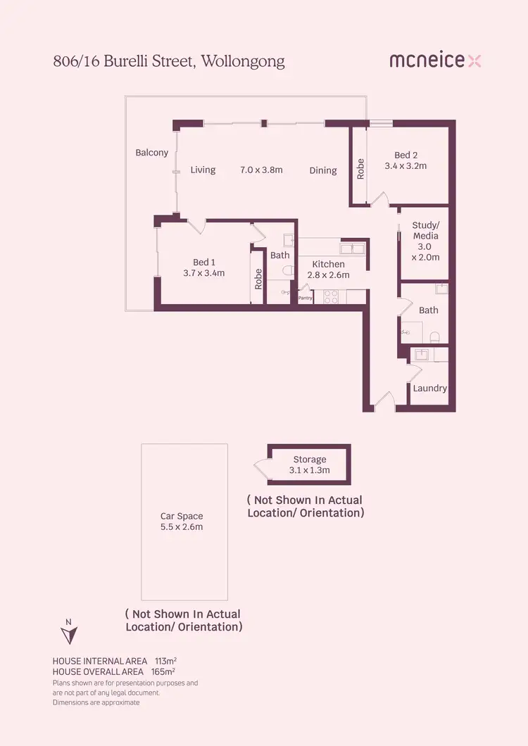 Floorplan of Homely apartment listing, 806/16 Burelli Street, Wollongong NSW 2500