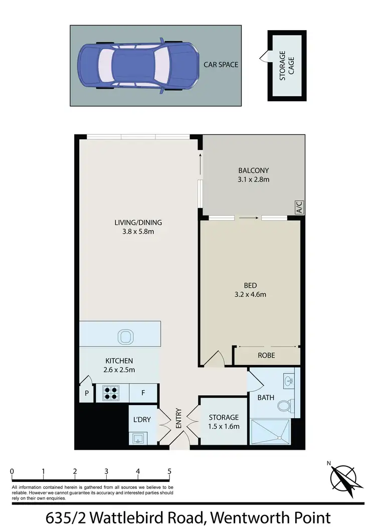 Floorplan of Homely apartment listing, 635/2 Wattlebird Road, Wentworth Point NSW 2127