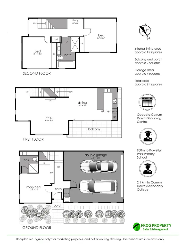 Floorplan of Homely townhouse listing, 1/74 Hall Road, Carrum Downs VIC 3201