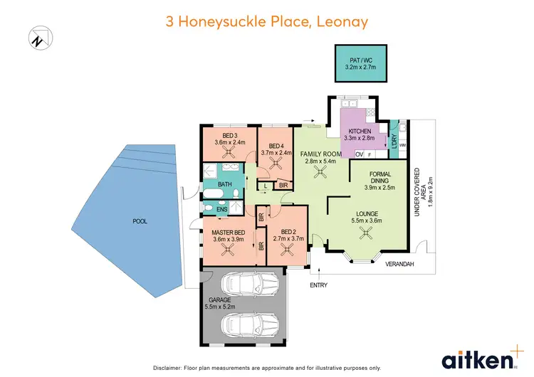 Floorplan of Homely house listing, 3 Honeysuckle Place, Leonay NSW 2750