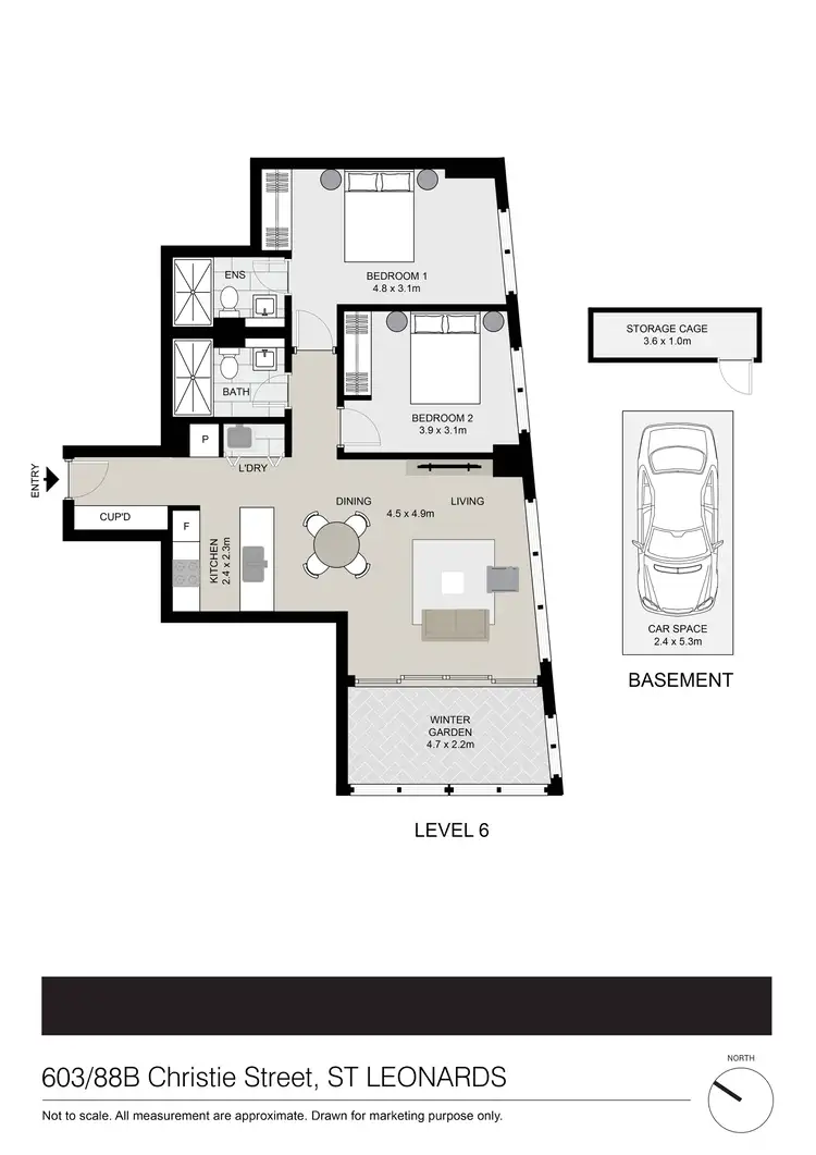 Floorplan of Homely apartment listing, 603/88B Christie Street, St Leonards NSW 2065