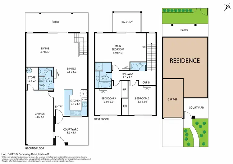 Floorplan of Homely unit listing, 30/12-24 Sanctuary Drive, Idalia QLD 4811
