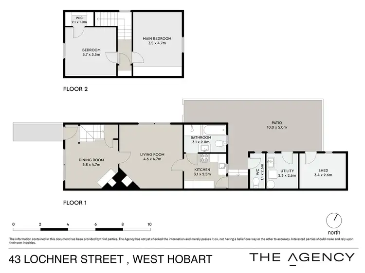 Floorplan of Homely townhouse listing, 43 Lochner Street, West Hobart TAS 7000