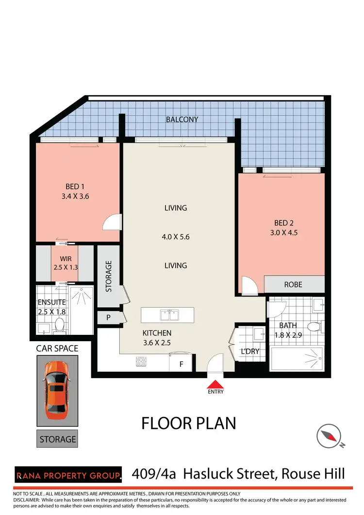 Floorplan of Homely unit listing, 409/4A Hasluck Street, Rouse Hill NSW 2155