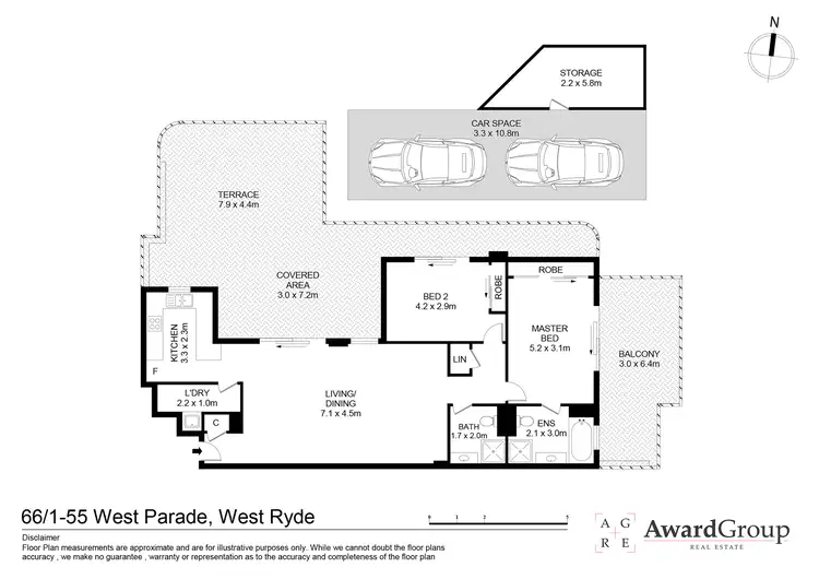 Floorplan of Homely apartment listing, 66/1-55 West Parade, West Ryde NSW 2114