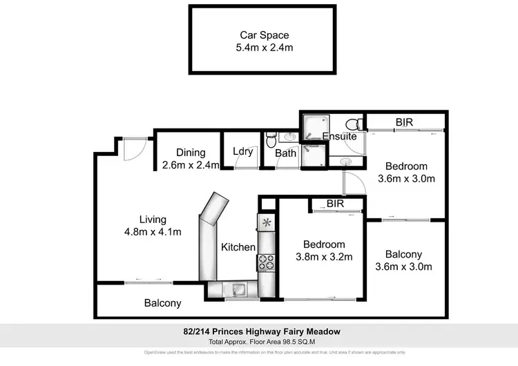 Floorplan of Homely unit listing, 82/214-220 Princes Highway, Fairy Meadow NSW 2519