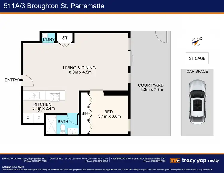 Floorplan of Homely apartment listing, 511A/3 Broughton Street, Parramatta NSW 2150