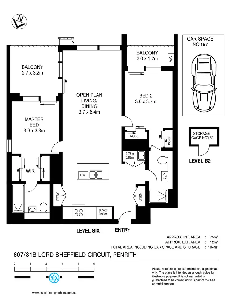 Floorplan of Homely apartment listing, 607/81B Lord Sheffield Circuit, Penrith NSW 2750