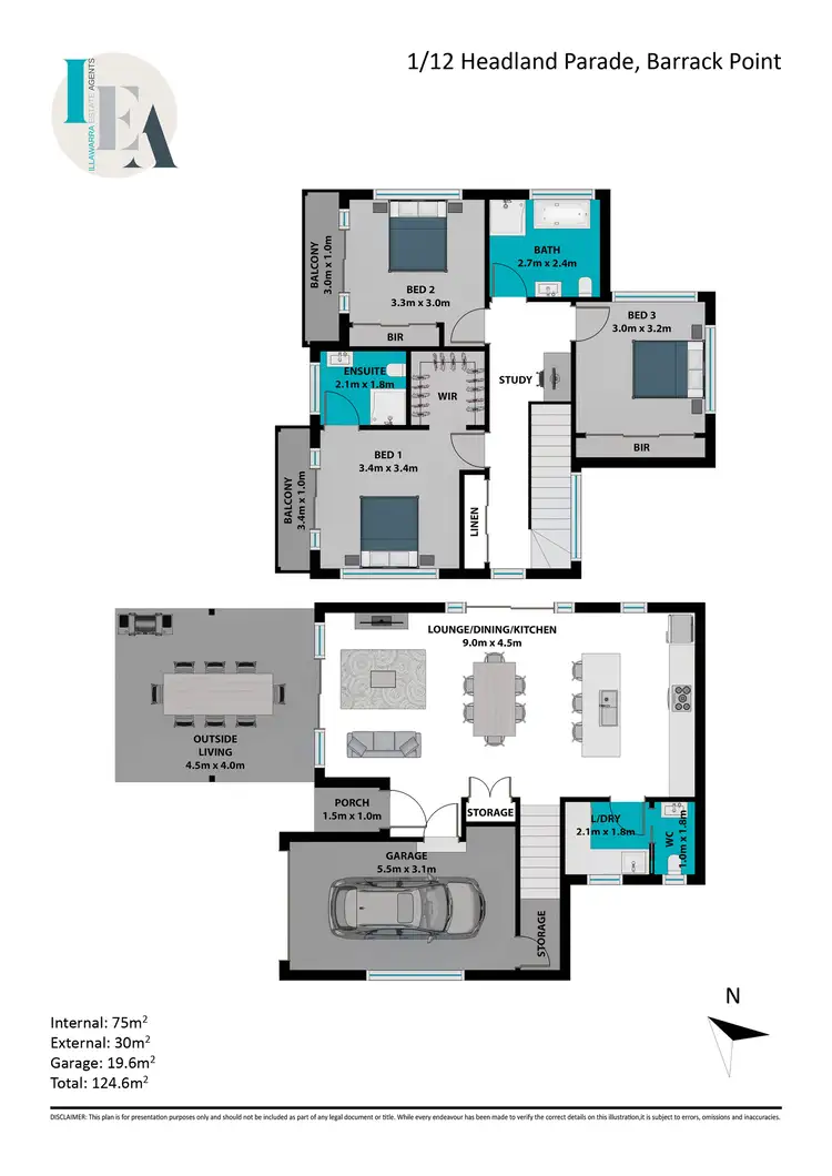 Floorplan of Homely house listing, 1 & 2/12 Headland Parade, Barrack Point NSW 2528