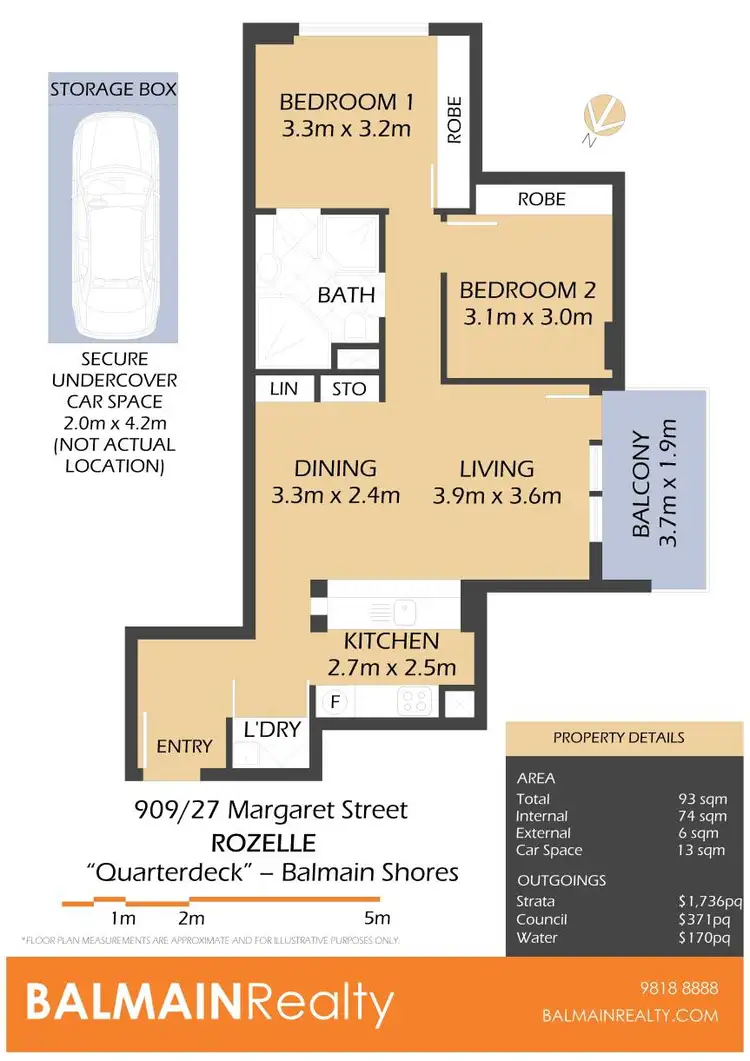 Floorplan of Homely apartment listing, 909/27 Margaret Street, Rozelle NSW 2039