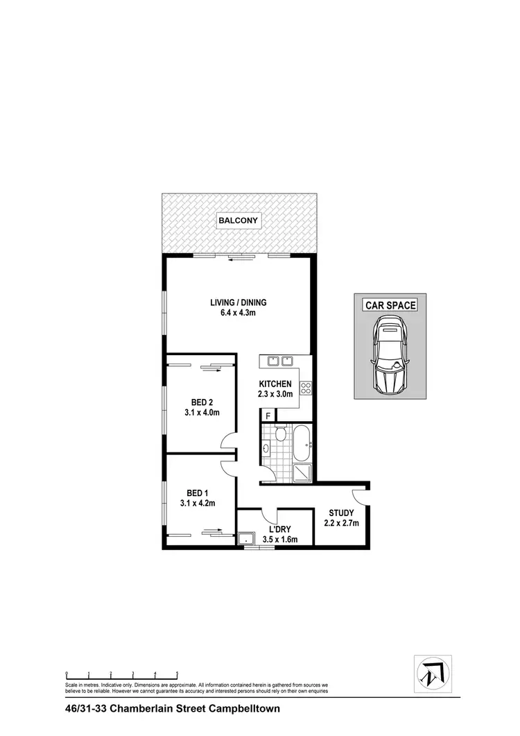 Floorplan of Homely apartment listing, 46/31-35 Chamberlain Street, Campbelltown NSW 2560
