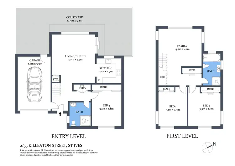 Floorplan of Homely townhouse listing, 2/55 Killeaton Street, St Ives NSW 2075